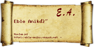 Eble Anikó névjegykártya